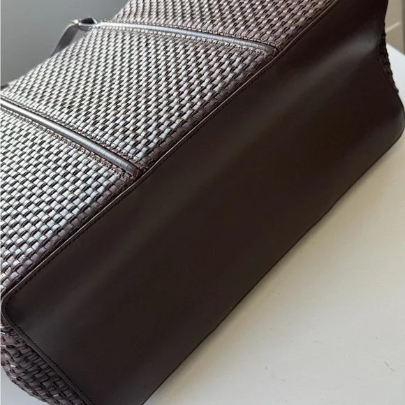Brown Woven Leather Tote Bag - Picture 6 of 6